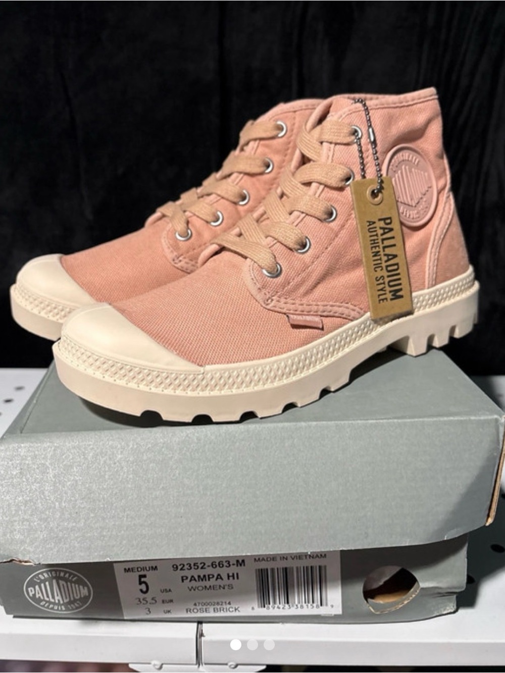 Palladium Canvas High-Top Boots in Rose